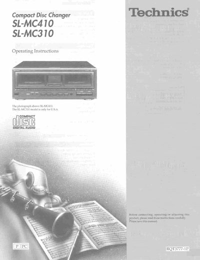 Technics SL-MC410 Compact Disc Changer Operating Instructions - cover page