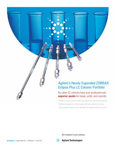 Agilent ZORBAX Eclipse Plus LC Column Portfolio Product Leaflet - cover page