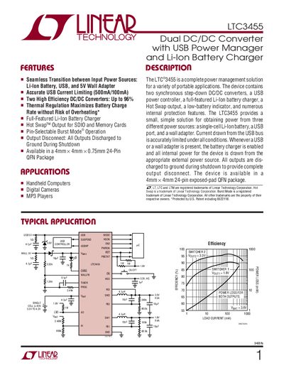 Linear Technology LTC3455 Datasheet - cover page
