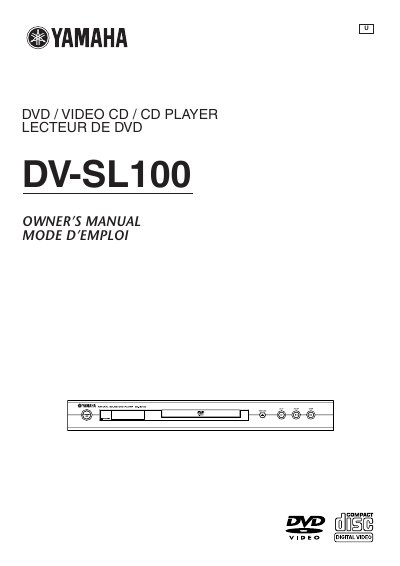 Yamaha DV-SL100 DVD/Video CD/CD Player Owner's Manual - cover page
