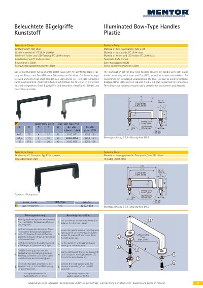Magerdruck A49 Illuminated Bow-Type Handles Product Leaflet - cover page
