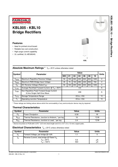 FAIRCHILD KBL01 handbook