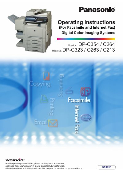 Panasonic DP-C354/C264/C323/C263/C213 Digital Color Imaging Systems Operating Instructions - cover page