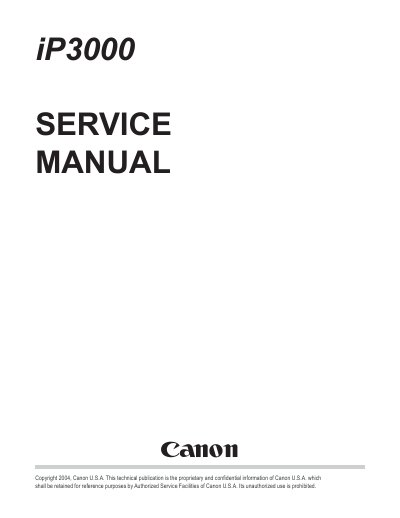 Canon iP3000 Service Manual - cover page