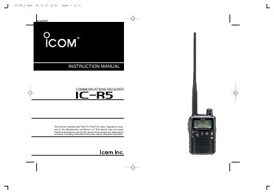 Icom IC-R5 Communications Receiver Instruction Manual