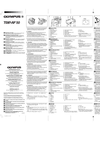 Olympus Trip AF 50 Camera User Manual - cover page