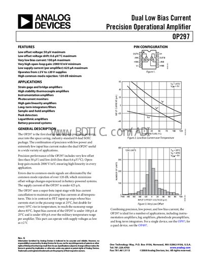 Analog Devices OP297 Datasheet - cover page