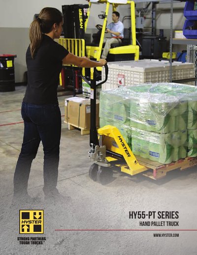 Hyster HY55-PT Series Hand Pallet Truck Product Leaflet - cover page