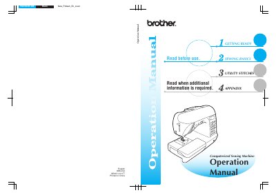 Brother NX-650/NX-800 Computerized Sewing Machine Operation Manual - cover page