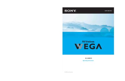 Sony KD-34XBR970 TV Operating Instructions - cover page