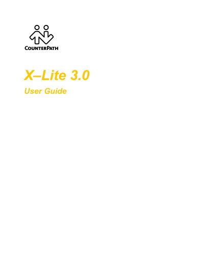 CounterPath X-Lite 3.0 User Guide - cover page