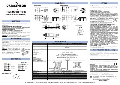 Datasensor S50-Mx/S50-Px Series Instruction Manual - cover page