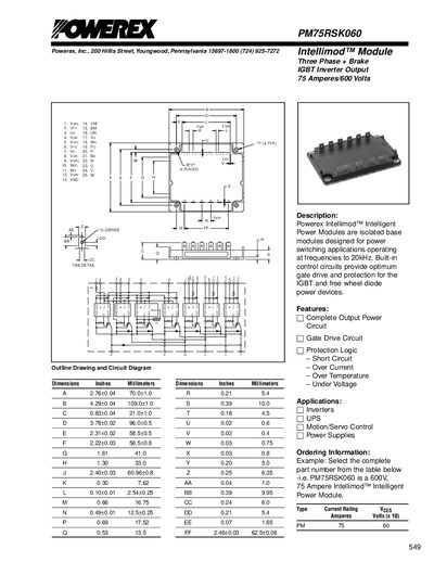 POWEREX PM75RSK060 handbook - cover page