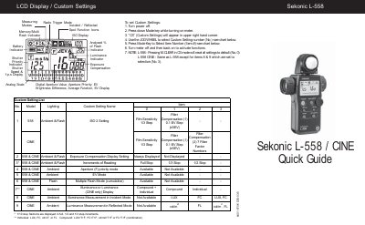 Sekonic L-558 Service Manual - cover page