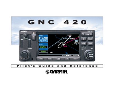Garmin GNC 420 User Guide - cover page