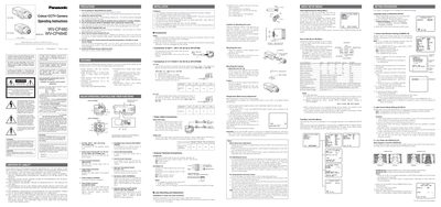 Panasonic WV-CP480 / WV-CP484E CCTV Camera Operating Instructions - cover page