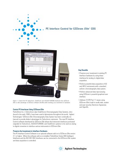 Agilent PE Interface Control for EZChrom Elite CDS Product Leaflet - cover page