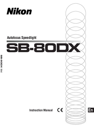 Nikon SB-80DX Speedlight Instruction Manual - cover page