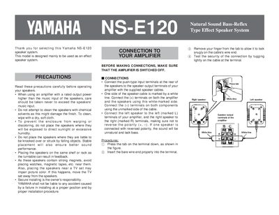 Yamaha NS-E120 Speaker System User Manual - cover page