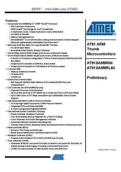 Atmel AT91SAM9RL64 User Manual