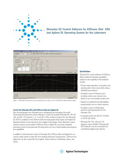 Agilent Shimadzu GC Control Software for EZChrom Elite CDS and Agilent OL Operating System - cover page