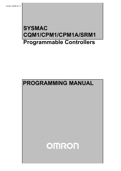 Omron CQM1/CPM1/CPM1A/SRM1 Programming Manual - cover page