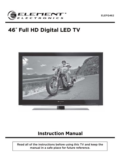 Element ELEFQ462 46" Full HD Digital LED TV Instruction Manual - cover page