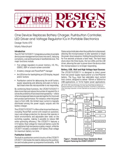 Linear Technology LTC3577/LTC3577-1 Design Note 470 - cover page