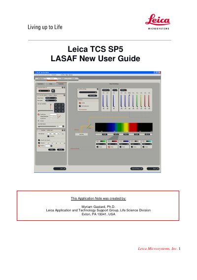 Leica TCS SP5 LASAF New User Guide - cover page