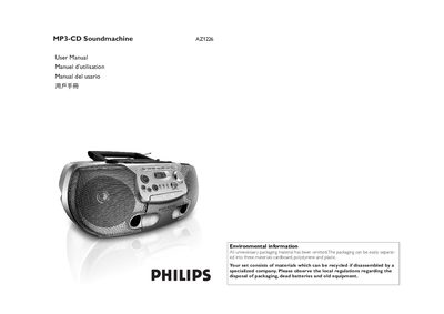 Philips AZ1226 MP3-CD Soundmachine User Manual - cover page