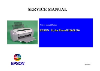 Epson Stylus Photo R200/R210 Inkjet Printer Service Manual - cover page
