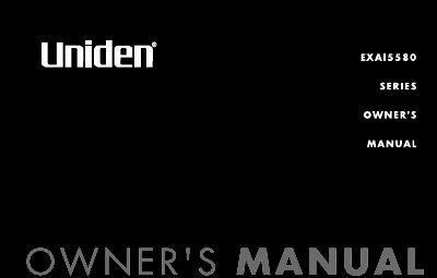 Uniden EXAI5580 Cordless Phone Owner's Manual - cover page