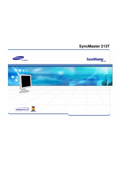 Samsung SyncMaster 213T User Manual - cover page