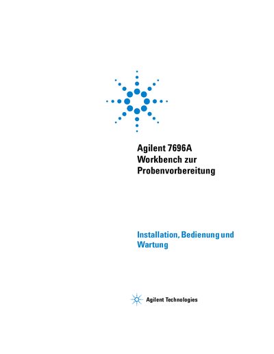Agilent 7696A Workbench Installation Operation and Maintenance Manual - cover page