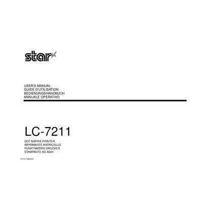Star LC-7211 Dot Matrix Printer User Manual - cover page