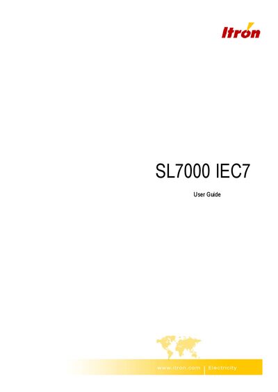 Itron SL7000 IEC7 Meter User Guide