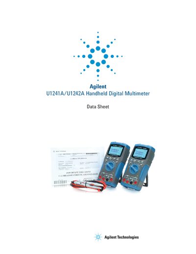 Agilent U1241A/U1242A Handheld Digital Multimeter Data Sheet