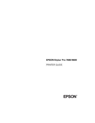 Epson Stylus Pro 7600/9600 Printer Guide - cover page