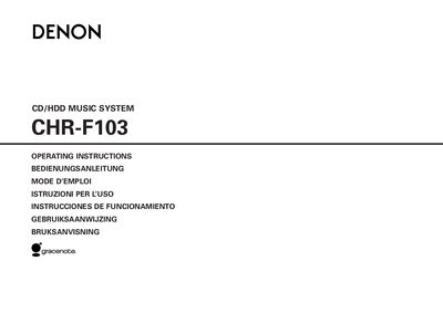 Denon CHR-F103 CD/HDD Music System Operating Instructions - cover page