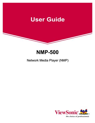 ViewSonic NMP-500 Network Media Player User Manual - cover page