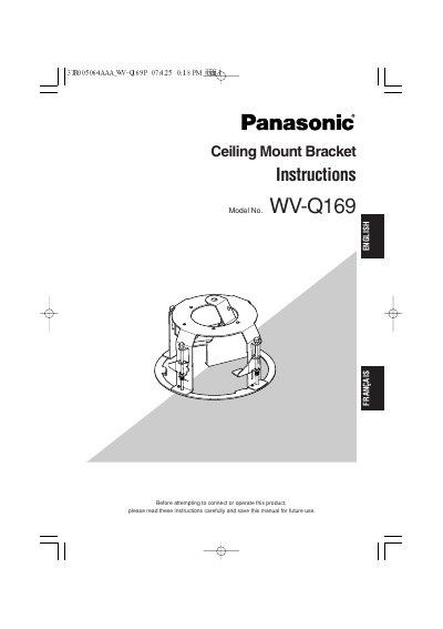 Panasonic WVQ169-MUL Manual - cover page