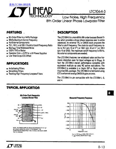 Linear Technology LTC1064-3 Datasheet - cover page