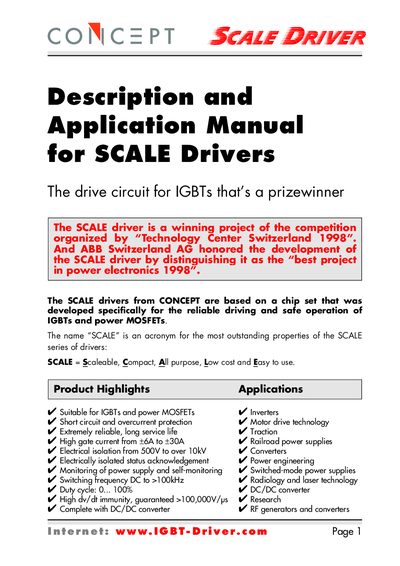 Concept SCALE Driver Description and Application Manual - cover page