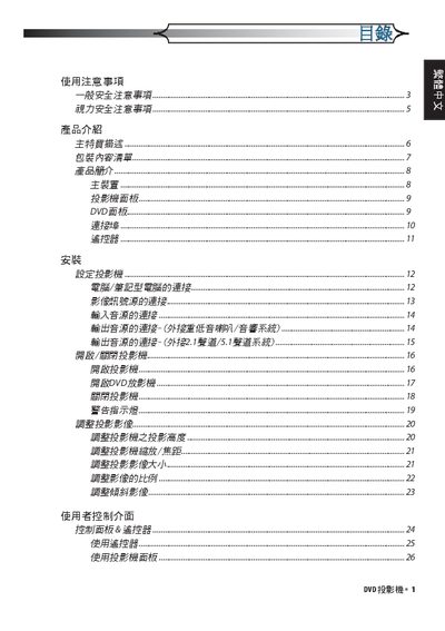 DVD Projector User Manual - cover page