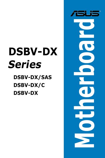 ASUS DSBV-DX Series Motherboard User Manual - cover page