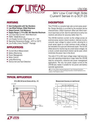 Linear Technology LT6106 Datasheet - cover page