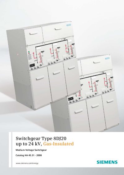 Siemens 8DJ20 Gas-Insulated Switchgear Catalog