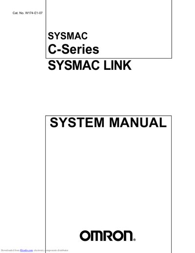 Omron SYSMAC C-Series System Manual - cover page
