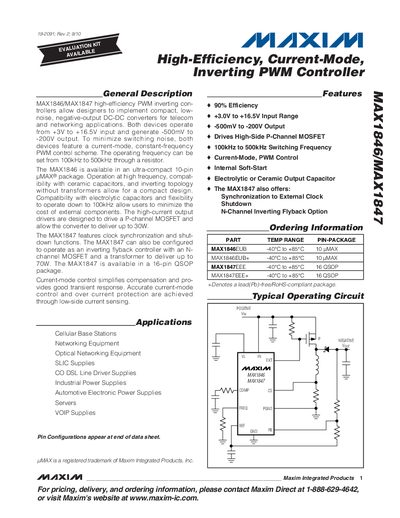 Maxim MAX1846/MAX1847 Datasheet - cover page