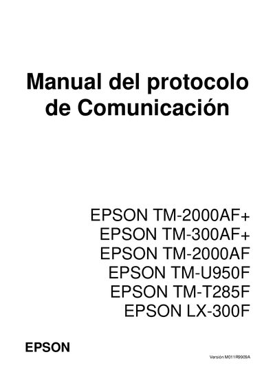 EPSON TM-2000AF+/TM-300AF+/TM-2000AF/TM-U950F/TM-T285F/LX-300F Manual - cover page